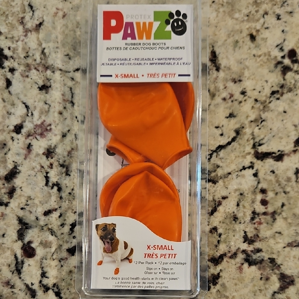 Protex Pawz Rubber Dog Boots - Orange X-small